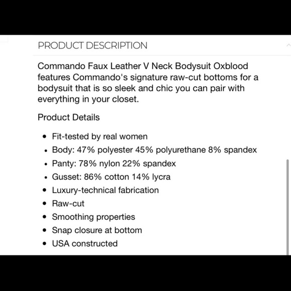 Commando Faux Leather Bodysuit - Picture 7 of 14